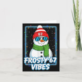 Frosty 67 Vibes Cool Snowman Christmas Tee Karte (Vorderseite)