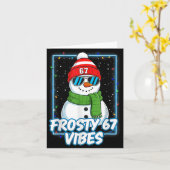 Frosty 67 Vibes Cool Snowman Christmas Tee Karte (Gelbe Blume)