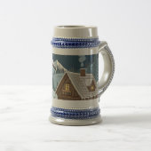 Frosty Alpine Town Lights Bierglas (VorderseiteRechts)