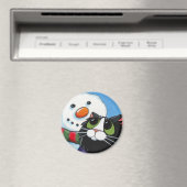 Frosty and Sox - Cat and Snowman Magnet (In Situ (Geschirrspüler))