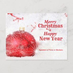 Frosty Bauble frohe Weihnachten Glück Neues Jahr Postkarte