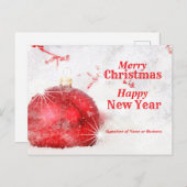 Frosty Bauble frohe Weihnachten Glück Neues Jahr Postkarte (Vorne/Hinten)