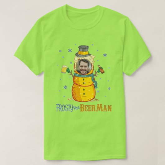 Frosty Beer Man Funny Uggli Personalisierte Weihna T-Shirt (Design vorne)