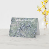 Frosty Blue Berries Weihnachtskarte Karte (Gelbe Blume)