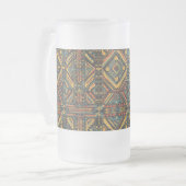 Frosty Blue "Centuries-Old Geometric Elegance" 473 Mattglas Bierglas (Vorderseite Links)