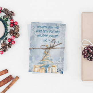 Frosty Blue Christmas Card Feiertagskarte