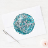 Frosty Blue Snowflake Bubble Holiday Stickers (Umschlag)