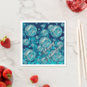 Frosty Blue Snowflake Bubbles Holiday Napkins Serviette (Beispiel)