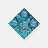 Frosty Blue Snowflake Bubbles Holiday Napkins Serviette (Ecke)