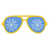 Frosty Blue Snowflake Novelty Glasses Partybrille (Vorderseite)
