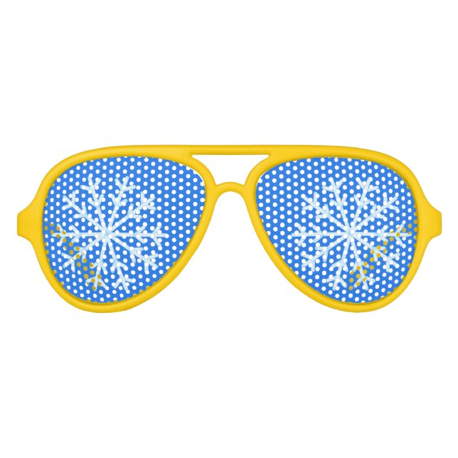 Frosty Blue Snowflake Novelty Glasses Partybrille (Vorderseite)