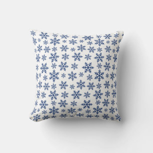Frosty Blue Snowflake Winter Zuhause Geschenkdekor Kissen