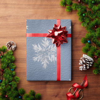 Frosty Blue Snowflake Wrapping Paper | Elegant Win Geschenkpapier