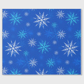 Frosty Blue Snowflake Wrapping Paper Geschenkpapier (Flach)