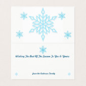 Frosty Blue Snowflakes Custom Foto Happy Holidays (Innenseite Aufgefaltet)