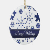 Frosty Blue Snowflakes Keramikornament (Rechts)