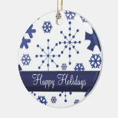 Frosty Blue Snowflakes Keramikornament (Links)