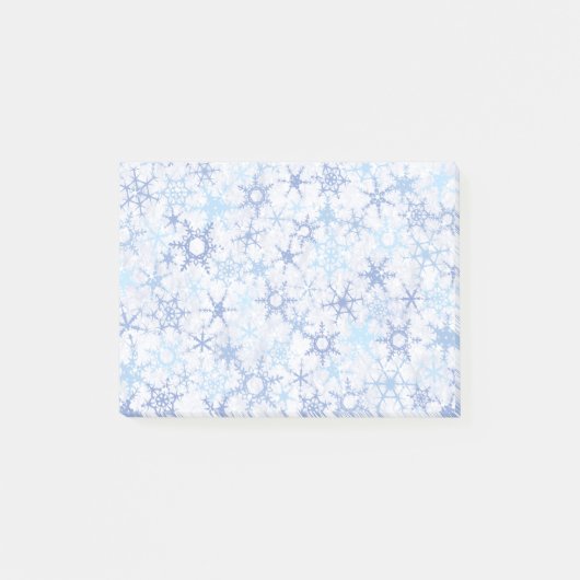 Frosty Blue Snowflakes Post-it Klebezettel (Vorderseite)