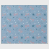Frosty Blue Snowman Fake Pattern Geschenkpapier (Flach)