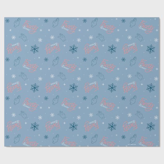Frosty Blue Snowman Fake Pattern Geschenkpapier (Flach)