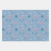 Frosty Blue Snowman Fake Pattern Geschenkpapier Set (Vorderseite 2)
