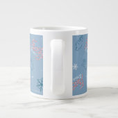 Frosty Blue Snowman Fake Pattern Jumbo-Tasse (Rückseite)