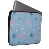 Frosty Blue Snowman Fake Pattern Laptopschutzhülle (Vorne Rechts)