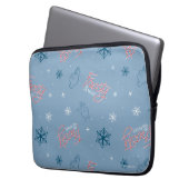Frosty Blue Snowman Fake Pattern Laptopschutzhülle (Vorderseite Links)