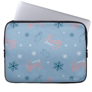 Frosty Blue Snowman Fake Pattern Laptopschutzhülle