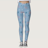Frosty Blue Snowman Fake Pattern Leggings (Vorderseite)