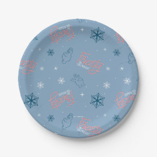 Frosty Blue Snowman Fake Pattern Pappteller