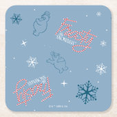 Frosty Blue Snowman Fake Pattern Rechteckiger Pappuntersetzer (Vorderseite)