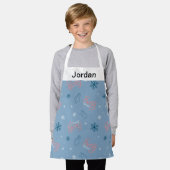 Frosty Blue Snowman Fake Pattern Schürze (Getragen)