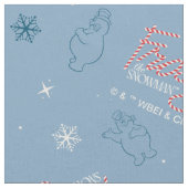 Frosty Blue Snowman Fake Pattern Stoff (Nahaufnahme)