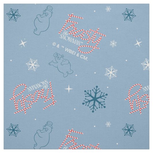 Frosty Blue Snowman Fake Pattern Stoff (Muster)