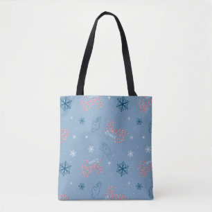 Frosty Blue Snowman Fake Pattern Tasche
