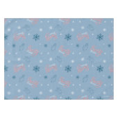 Frosty Blue Snowman Fake Pattern Tischdecke (Vorderseite (Horizontal))