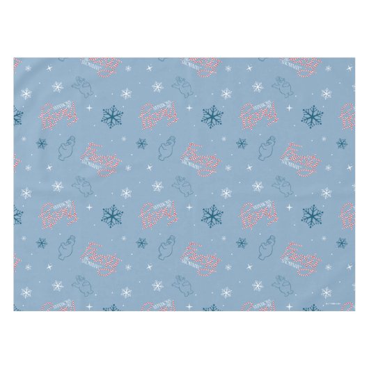 Frosty Blue Snowman Fake Pattern Tischdecke (Vorderseite (Horizontal))