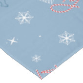 Frosty Blue Snowman Fake Pattern Tischdecke (Schrägansicht)