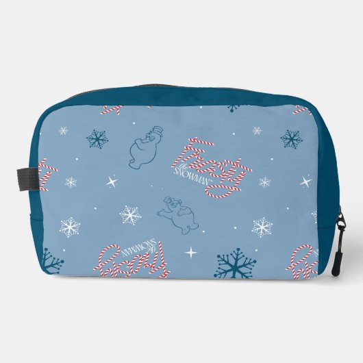 Frosty Blue Snowman Fake Pattern Waschbeutel (Vorderseite)