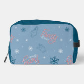Frosty Blue Snowman Fake Pattern Waschbeutel (Rückseite)