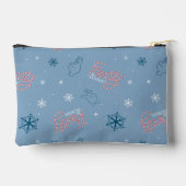 Frosty Blue Snowman Fake Pattern Zubehörtasche (Rückseite)