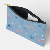 Frosty Blue Snowman Fake Pattern Zubehörtasche (Offen)