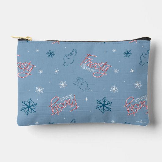 Frosty Blue Snowman Fake Pattern Zubehörtasche (Vorderseite)