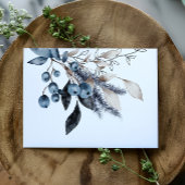 Frosty Blue Winter Floral UAWG Response Card RSVP Karte