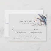 Frosty Blue Winter Floral UAWG Response Card RSVP Karte (Vorderseite)