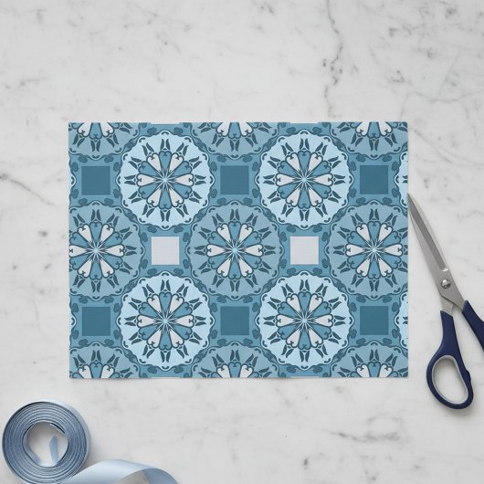 Frosty Blue Winter Mosaik Kaleidoscope Muster Seidenpapier