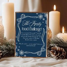 Frosty Bow Blue Baby Food Challenge Game Sign Einladung