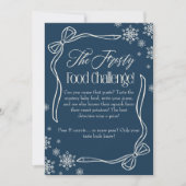 Frosty Bow Blue Baby Food Challenge Game Sign Einladung (Vorderseite)