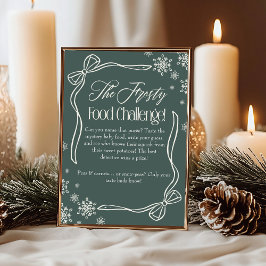 Frosty Bow Green Baby Food Challenge Game Sign Einladung